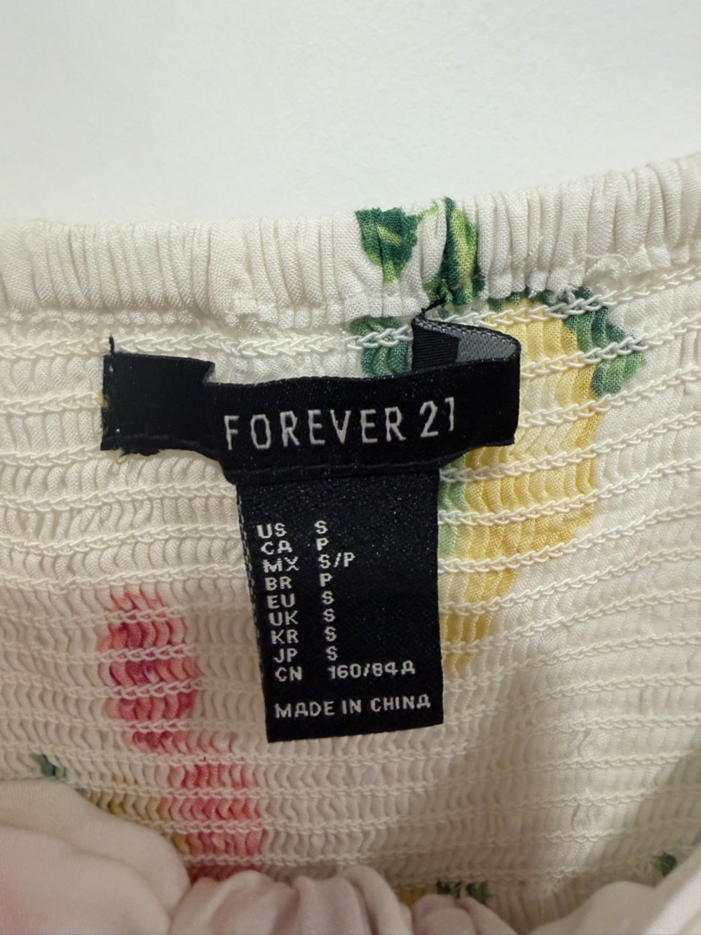 Forever 21 White Floral Cropped/Bra Top with Tie Detail - Picture 9 of 15